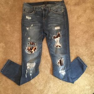 Judy Blue Skinny Fit Distressed Leopard Patch